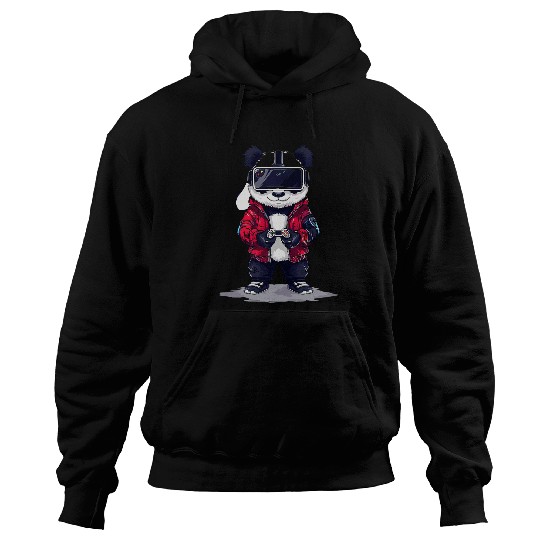 Panda Pet Gaming Animals Panda Bear Playing Console Video Games 7 Hoodies