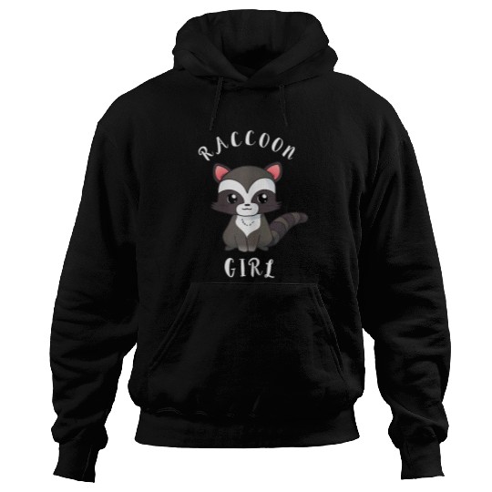 Raccoon Pet Girl Garbage Trash Mammal Animal Trashy Raccoon Hoodies