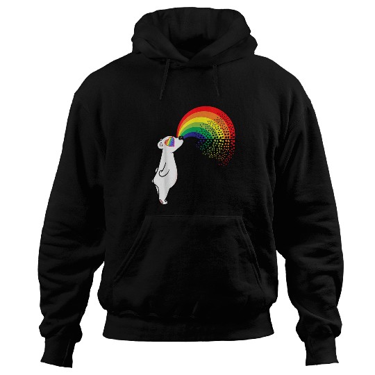 Bear Pet Gay Polar Bear Lover LGBTQ Stuff For Teens Rainbow Hearts Hoodies