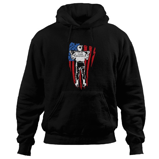 US Flag Baseball Player Batter Sport Lover Team Coachs Family Hoodies