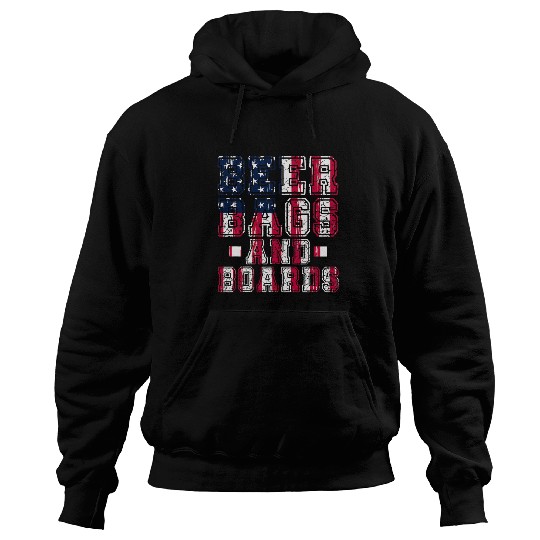 Beer Fun Beer Bags And Boards Cornhole USA Flag Hoodies