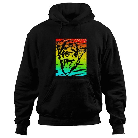 Cool Big Face Dog Tee Style Image of Australian Shepherd Hoodies