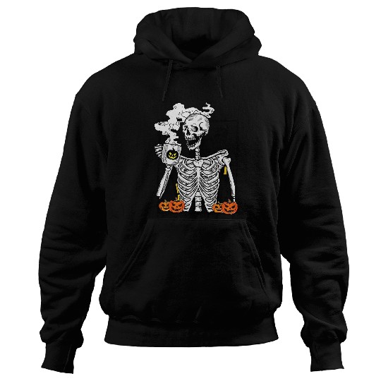 Coffee Fun Hot Coffee Skeletons Crewneck Hoodies