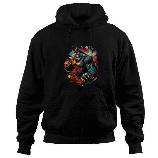 Gorilla Boxer Splash Graffiti Graphic Hoodies