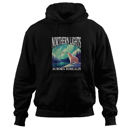 Bear Pet Northern Lights Aurora Borealis Polar Bear Hoodies