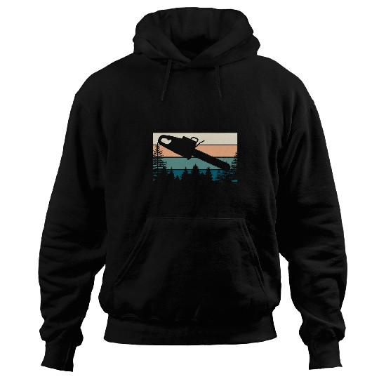 Retro Forester Chainsaw Forest Logging Forestry 1 Hoodies