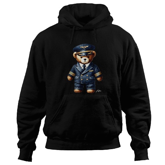 Bear Pet Preppy Airline Pilot Bear vintages Gilded Lillie Hoodies