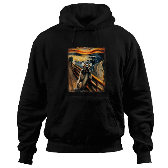 Lemur Pet Expressionist Scream for Lemur Lovers Artistic Lemur Hoodies