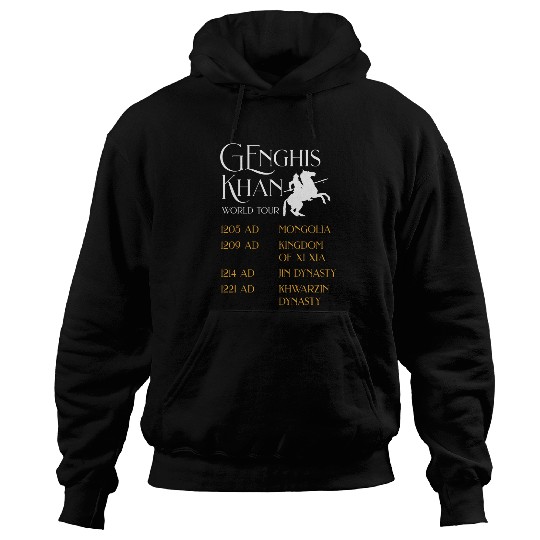 Genghis Khan World Tour Historic Mongol Asian History 1 Hoodies