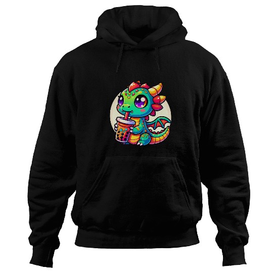 Dragon Pet Kawaii Dragon Anime Boba Tea Bubble Milk Tea Kids Hoodies