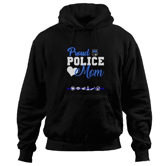 Police Job Proud Police Mom American Flag Graphic Tee Plus Size Hoodies