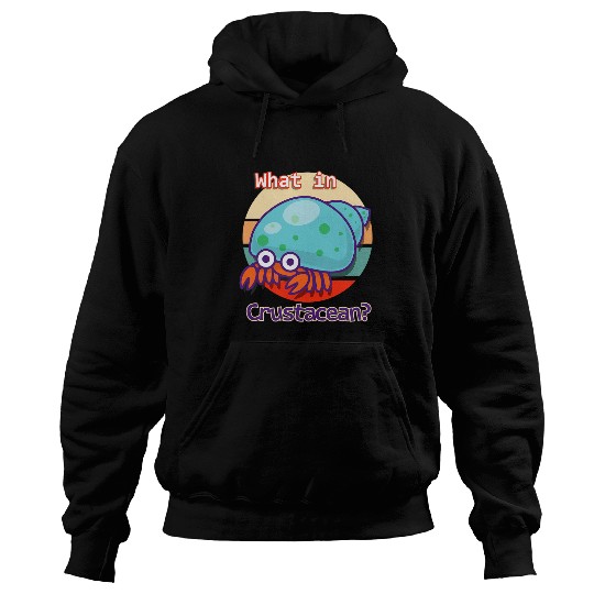 Funny What In Crustacean Retro Hermit Crab Hoodies
