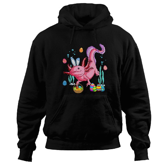 Bunny Axolotls Hunting Easter Eggs Basket Costume Kid Toddler Hoodies