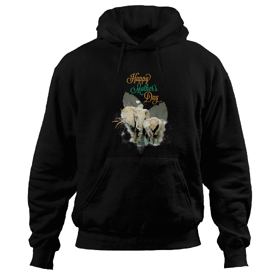 Elephant Pet Mama Elephant and baby Cute Animal Happy Mothers Day Hoodies