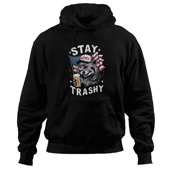 Raccoon Pet White Trash Party Attire Redneck Raccoon Stay Trashy USA Hoodies