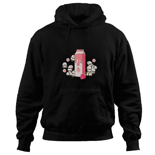 Panda Pet Strawberry Milk Kawaii Japanese Lover Otaku Anime Hoodies