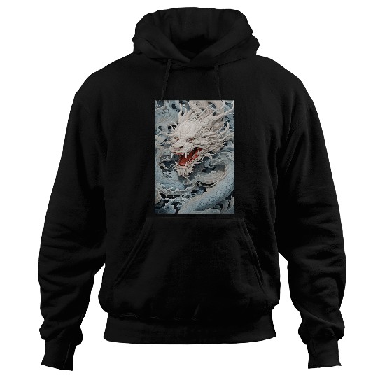 Dragon Pet Light Gray And Pale Blue Fires Dragon Chinese Hoodies
