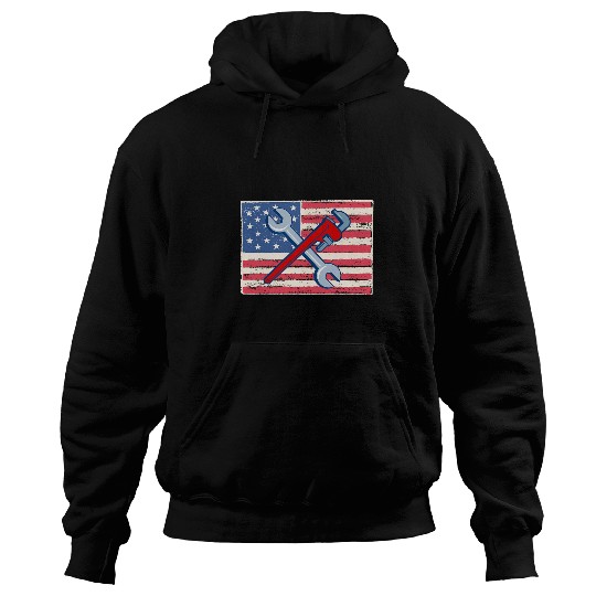 Plumbers Job for men gift american flag patriotic Hoodies