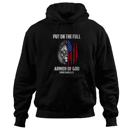 Lion Pet Put On The Full Armor Of God Christian Religious Lion US Hoodies