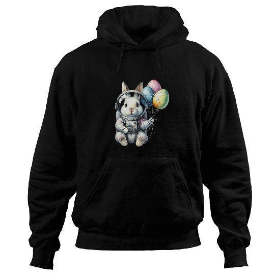 Astronaut Outer Bunny Easter Day Rabbit Eggs Funny Space Hoodies