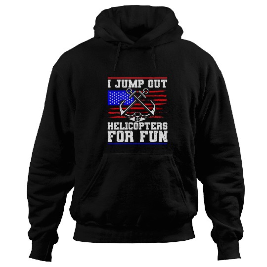 Coast Guard I Jump Out Of Helicopters For Fun US Flag Hoodies