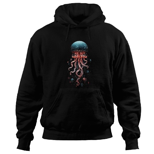 Cool Aqua Jellyfish Ocean Animal Scubas Diving JellyFish Hoodies