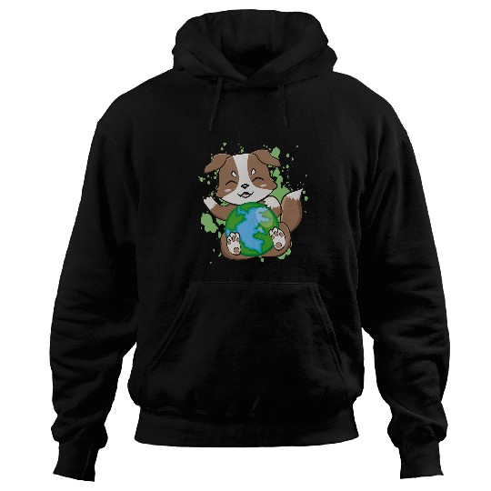 Earth Day Everyday Australian Shepherd Anime Herding Dog Hoodies