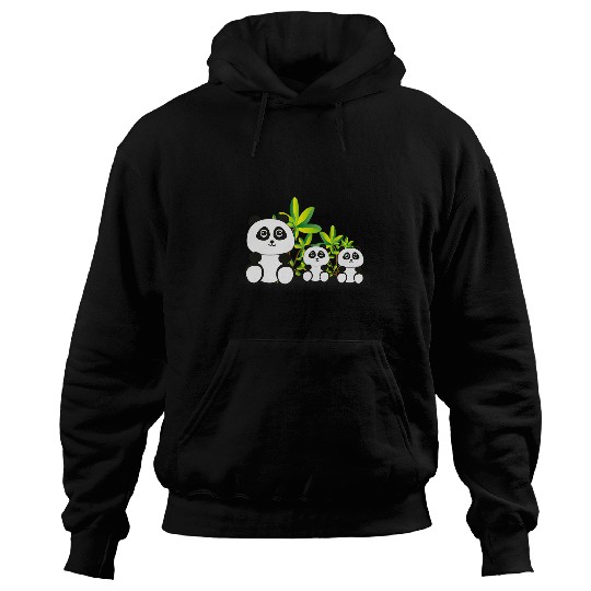 Panda Pet Mama and Twin Baby Pandas Hoodies