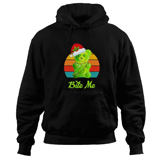 Bear Pet Bite Me Colorful Gummy Bear Christmas Candy Illustration Hoodies