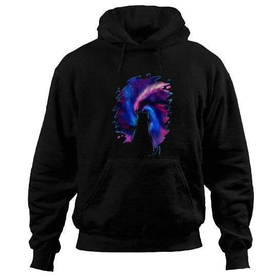 Cosmic Cat Staring Into Outer Space Cat Lover Gift Hoodies