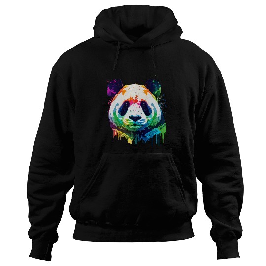 Panda Pet Colorful Pop Art Splash Art Tie Dye Rainbow Hoodies