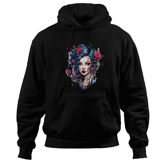 Chicano Girl Mexico Flowers Death Pretty 15 Hoodies