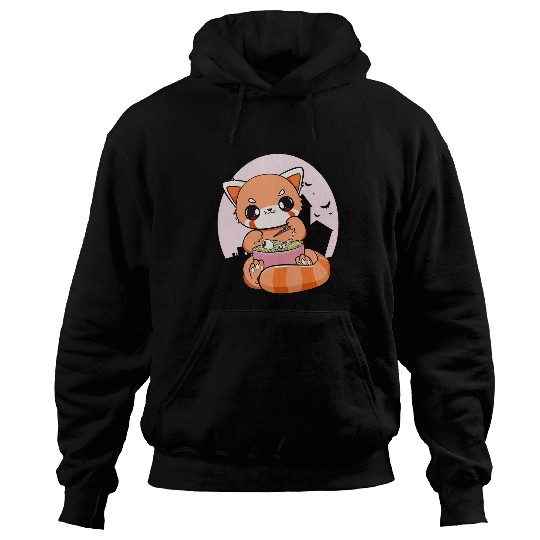 Panda Pet Japanese Ramen Noodles Pastel Goth Red Panda Anime Otaku Nu Hoodies