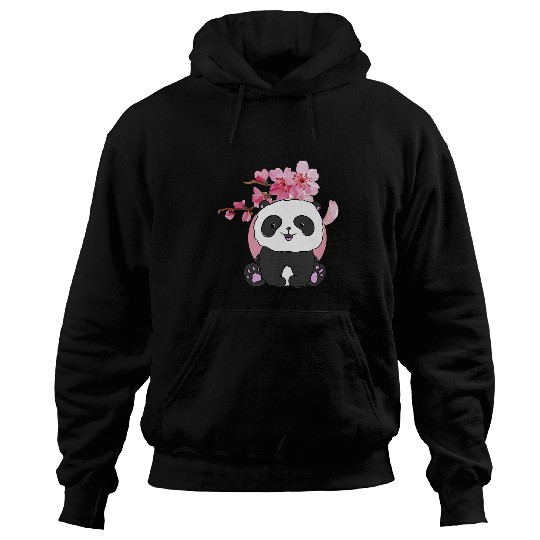 Panda Pet and Japanese Sakura Cherry Blossom 1 Hoodies