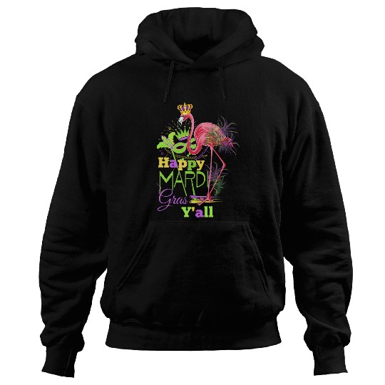 Its Mardi Gras Yall Flamingo Men Women Kids Hoodies