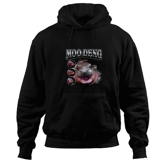 Hippo Pet Moo Deng Pigmy Thai Hippo 90s Bootleg vintages Retro Concert Hoodies