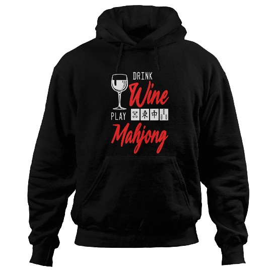 Wines Fun Play Mahjong Chinese Board Game Player Solitaire Hoodies
