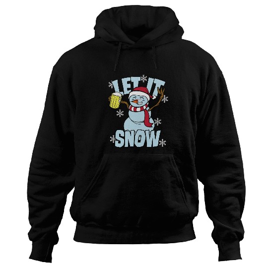 Beer Fun Drinking Snowman Let It Snow Hoodies