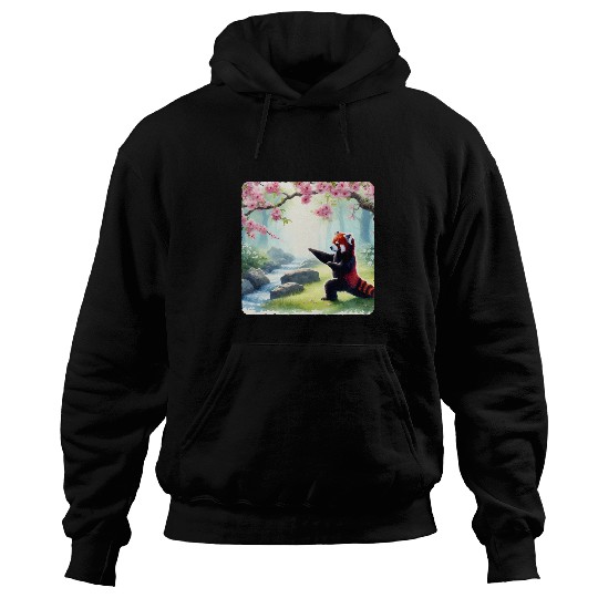Panda Pet Red Panda Practicing Tai Chi In A Peaceful Garden Stream Hoodies