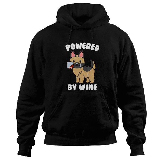 Wines Fun Powered By Wines German Shepherd Dog Hoodies