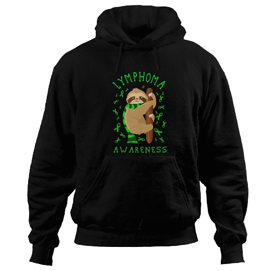 Sloth Pet Lymphoma Non Hodgkin Awareness Sloth Lime Green Ribbon Hoodies
