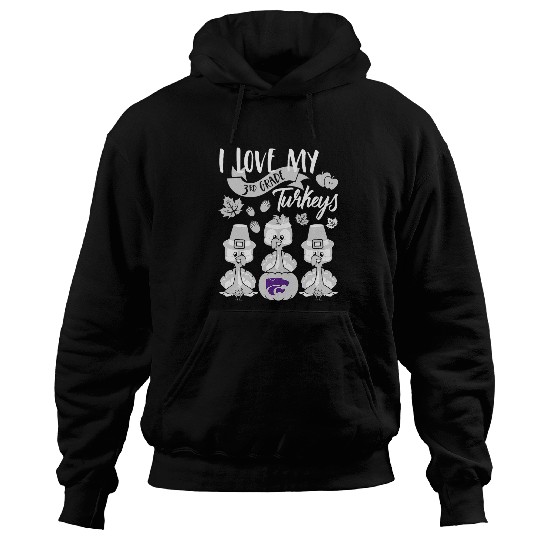 Kansas State Wildcats Teacher Love My 3rd Grade Turkeys Team Hoodies