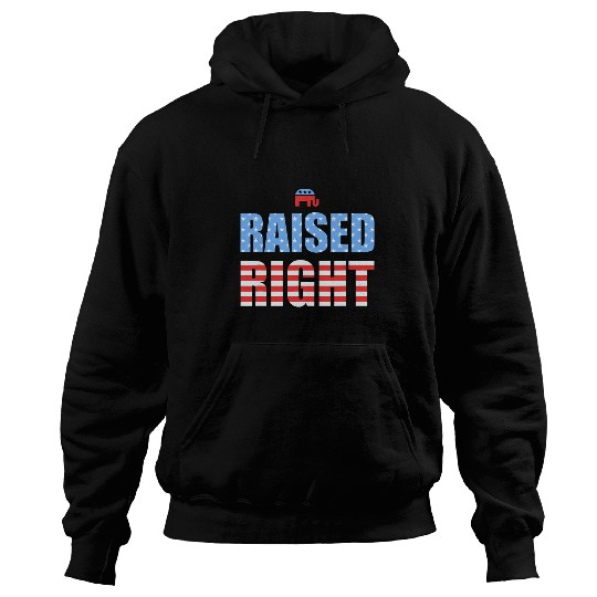 Elephant Pet Raised Right Republican Elephant Funny Conservative Vote Hoodies