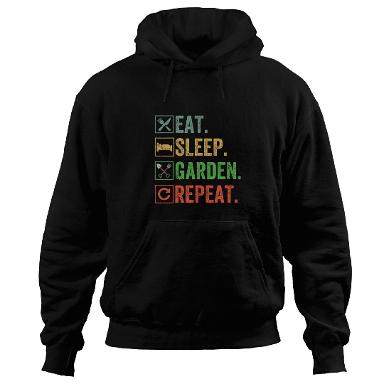 Discover Eat Sleep Garden Repeat Funny Gardening s for Gardeners Hoodies