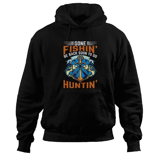 Discover Gone Fishin Be Back Soon To Go Hunting Fisherman Angler 2 Hoodies