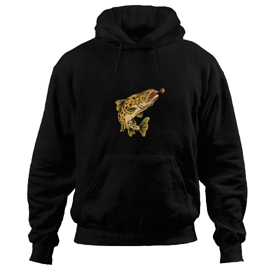 Discover Funny trout fishing graphic for men women children Hoodies