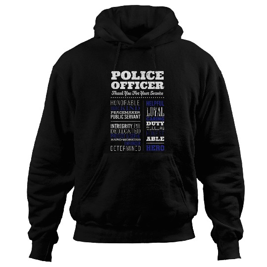 Police Job Thank You For Your Service Policeman Grunge Hoodies