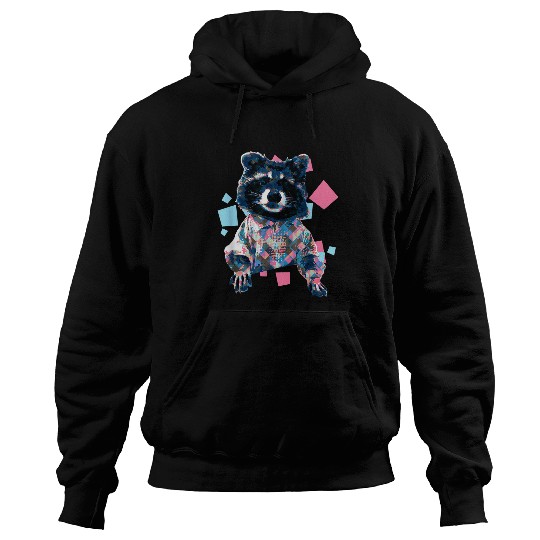 Raccoon Pet In Collared Funny Meme Hoodies