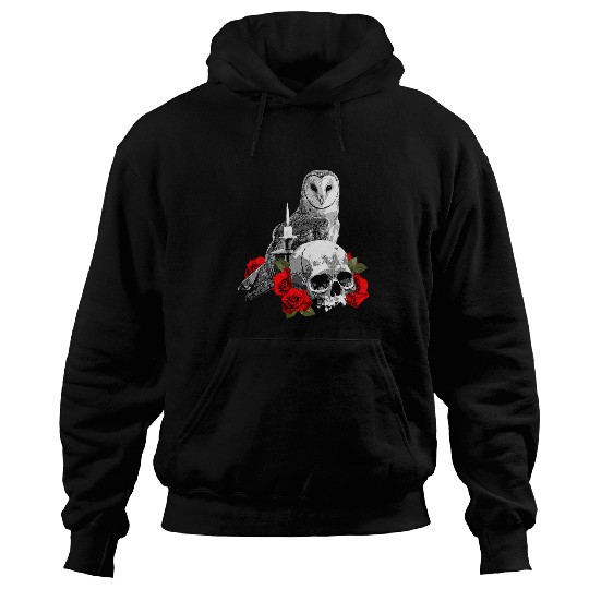 Owl Pet Skull Roses Owl and Candle Hoodies