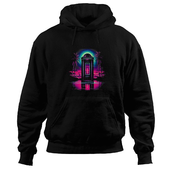 Retro Vaporwave Phone Booth Cool 80s Synthwave 3 1 Hoodies